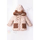 Bebek Vadisi Ayılı Cepli Kapüşonlu Içi Peluş Kürklü Kapitone Kalın Kar Kışlık Şişme Erkek Bebek Mont Çocuk Kaban - Ekru - 5 - 6 Yaş