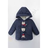 Bebek Vadisi Su Geçirmez Içi Kürklü Peluş Fermuarlı Kalın Kapüşonlu Şişme Kar Kışlık Erkek Bebek Mont Çocuk Kaban - Mavi - 5 - 6 Yaş