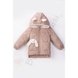 Bebek Vadisi Yeni Tavşanlı Fermuarlı Içi Kürklü Peluş Cepli Kapüşonlu Şişme Kar Kışlık Kız Bebek Mont Çocuk Kaban - Pembe - 2 - 3 Yaş