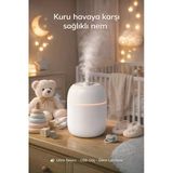 Bebek Ve Çocuk Odası İçin Sessiz Ultrasonik Hava Nemlendirici Gece Lambalı Buhar Makinesi