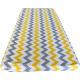 Bebek Yatağı 60X120X6 cm Vip Oyun Parkı Sünger Yatak-Sarı Gri Zikzak - Çok Renkli - 60 x 120 cm