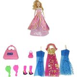 Bebek Yedek Elbiseli ve Aksesuarlı - 1115-21 - Açık Pembe (Bamido)