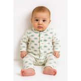 Bebek Yenidogan Çocuk Kiz Erkek Pamuklu Oyali Pijama Takımı Hediyelik - Yeşil - 1 Yaş