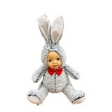 Bebek Yüzlü Peluş Tavşan 60 Cm Gri