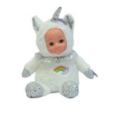 Bebek Yüzlü Sevimli Unicorn Peluş Oyuncak 35 cm Beyaz