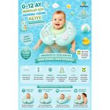 Bebek Yüzme Boyun Simidi Pompa Gerektirmeyen Yeni Nesil 0-12 Ay Bebek Simidi, Çift Emniyet Tokalı Gü
