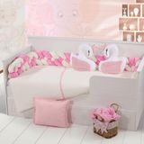 Bebek/çocuk Montesori Welsoft Kumaş Örgülü Nevresim Takımı - Pembe - 90 x 190 cm