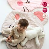 Bebekevi %100 Pamuk Bebek Çocuk Oyun Halısı Çocuk Oyun Matı , Yenidoğan Emekleme Matı,aktivite Oyun Matı - Gri - 80 x 100 cm