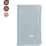 Bebekevi %100 Pamuk Oeko-Tex® Iki Katlı Müslin Bebek Battaniyesi 2 Katlı Saçaklı Battaniye - Mint Yeşili