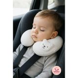 Bebekevi Bebek Boyun Seyahat Oto Yastığı - Araba & Puset & Uçak Için Destek Yastığı - Beyaz