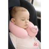 Bebekevi Bebek Boyun Seyahat Oto Yastığı - Araba & Puset & Uçak Için Destek Yastığı - Pembe