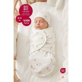 Bebekevi Bebek Kundak & Şapka Seti - %100 Pamuk Penye Uyku Kundağı Yenidoğan Kundağı 0-3 Ay Oeko-Tex Sertifikalı - Beyaz