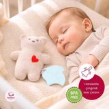 Bebekevi Bpa Free Silikon Diş Kaşıyıcı ve Çıngıraklı Peluş Oyuncak - Bebek Ayıcık Oyuncak - Gri