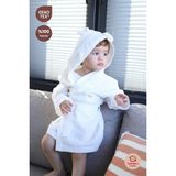 Bebekevi Eoko-Tex Sertifikalı %100 Pamuk 2 Katlı Müslin Bebek Bornozu - 1 Yaş - Ekru