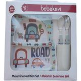 Bebekevi Melamin Mama Seti 4'lü Araba Desenli