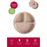Bebekevi Silikon Bebek Tabağı Vakumlu Bölmeli Silikon Bebek Mama Tabağı – Bpa Free - Bej