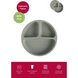 Bebekevi Silikon Bebek Tabağı Vakumlu Bölmeli Silikon Bebek Mama Tabağı – Bpa Free - Yeşil