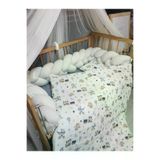 bebek_iklimi ÖUSR2. Bebek Uyku Seti Örgü Kenarlıklı 60X120 Cm - Likra Tül Cibinlik Ve Aparat Dahil