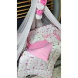 bebek_iklimi USRENK-70110-01 70X110 Park Yatak Kız Bebek Uyku Seti - Likralı Lüks Cibinlikli Aparat Dahil
