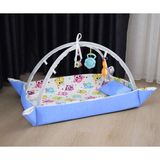 Bebekister 100% Lüks Pamuk Bebek Oyun Halısı ve Çocuk Alanı - 32,5 x 32,5 cm - Mavi