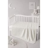 BEBEKİZ Nohut Bebek Battaniyesi 80X80 cm Astarlı Yumuşak Bebek Battaniyesi Yenidoğan Kundak Örtüsü - Ekru