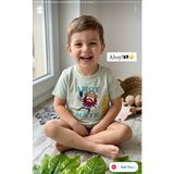 bebekokusu Hello Baby A Hoy Mate Baskılı Tişört - Yeşil - 9 Ay