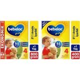 BEBELAC 4 Çocuk Devam Sütü, 800gr, 1 yaş+ ve Bebelac 4 Çocuk Devam Sütü 400 g 1 Yaş+