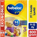 Bebelac Bebek İçeceği Devam Sütü No3 800gr 9-12 Ay İçin Sütlü Besin Öğeleriyle Zenginleştirilmiş - Hediyesiz