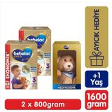 Bebelac Gold 3 Devam Sütü +1 Yaş 800 gr x 2 Adet Ayıcık Hediyeli