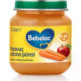 Bebelac Havuç Elma Püreli Kavanoz Maması 125 Gr 6-36 Ay Bebekler İçin Meyve İçerikli
