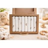 Bebelio %100 Coton 7li Bebek Ağız Silme Mendili - Erkek Mendil 1
