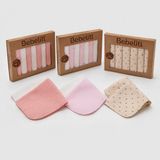 Bebelit Pamuk 3'lü Bebek Ağız Mendili 20 x 20 cm - Pudra - Pembe - Bej - 0 - 1 Yaş