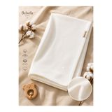 Bebella %100 Pamuklu Çift Katlı Bebek Battaniyesi Ekru Yenidoğan Çok Amaçlı Bebek Örtüsü 85x85 cm