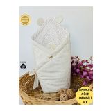 Bebella BEBEK BATTANİYESİ BEBEK KUNDAĞI AYICIK KULAKLI ŞERİTLİ PAMUKLU BEBEK ÖRTÜSÜ OYUN MATI HEDİYELİK