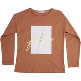 Bebelop Baskılı Bisiklet Yaka Uzun Kollu T-Shirt - 7 Yaş - Kahve