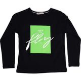 Bebelop Baskılı Bisiklet Yaka Uzun Kollu T-Shirt - 8 Yaş - Lacivert