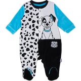 Bebelop Erkek Bebek Damaçyalı Köpek Baskılı Çıtçıtlı Patikli Kadife Tulum - Turkuaz - 3 Ay
