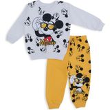 Bebelop Erkek Çocuk Mickey Mouse Gözlüklü Baskılı 2'li Alt Üst Takım - 9 Ay - Sarı