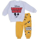 Bebelop Erkek Çocuk Mickey Mouse Karakter Yazı Baskılı 2'li Alt Üst Takım - 3 Ay - Sarı
