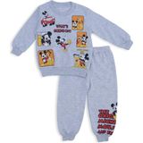 Bebelop Erkek Çocuk Mickey Mouse Kare Baskılı 2'li Alt Üst Eşofman Takım - 3 Ay - Gri