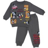 Bebelop Erkek Çocuk Mickey Mouse Kare Baskılı 2'li Alt Üst Eşofman Takım - 3 Ay - Haki