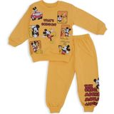 Bebelop Erkek Çocuk Mickey Mouse Kare Baskılı 2'li Alt Üst Eşofman Takım - 6 Ay - Sarı