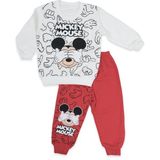 Bebelop Erkek Çocuk Mickey Mouse Resim Baskılı 2li Alt Üst Eşofman Takım - 9 Ay - Kırmızı