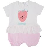 Bebelop Kız Bebek Meyve Baskılı Çıtçıtlı Fırfırlı Yazlık Kısa Tulum - Pembe - 1,5 Yaş