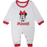 Bebelop Kız Bebek Mickey Mouse Baskılı Çıtçıtlı Uzun Kol Tulum - Kırmızı - 9 Ay