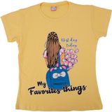 Bebelop Kız Çocuk Bisiklet Yaka Baskılı T-shirt SARI 11 YAŞ