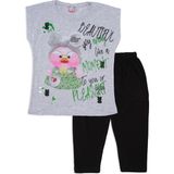 Bebelop Kız Çocuk Bisiklet Yaka Kısa Kollu T-shirt GRİ 10 YAŞ