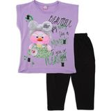 BEBELOP Kız Çocuk Bisiklet Yaka Kısa Kollu T-shirt MOR 10 YAŞ