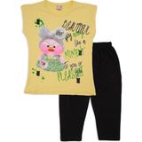 BEBELOP Kız Çocuk Bisiklet Yaka Kısa Kollu T-shirt SARI 9 YAŞ