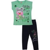 Bebelop Kız Çocuk Bisiklet Yaka Kısa Kollu T-shirt YEŞİL 10 YAŞ